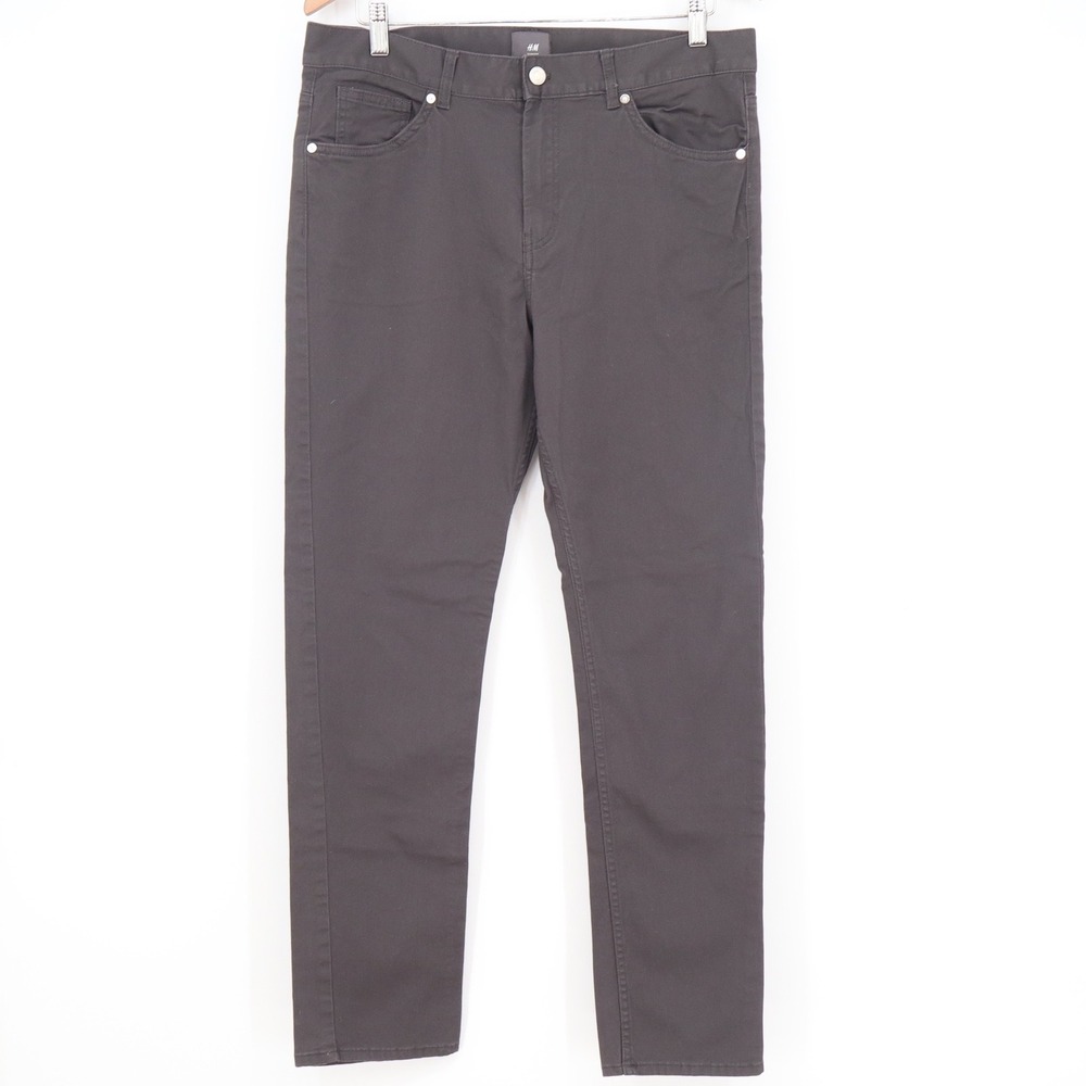 HM Mens Slim Fit Charcoal Gray 5-Pocket Trousers Pants 32/32
